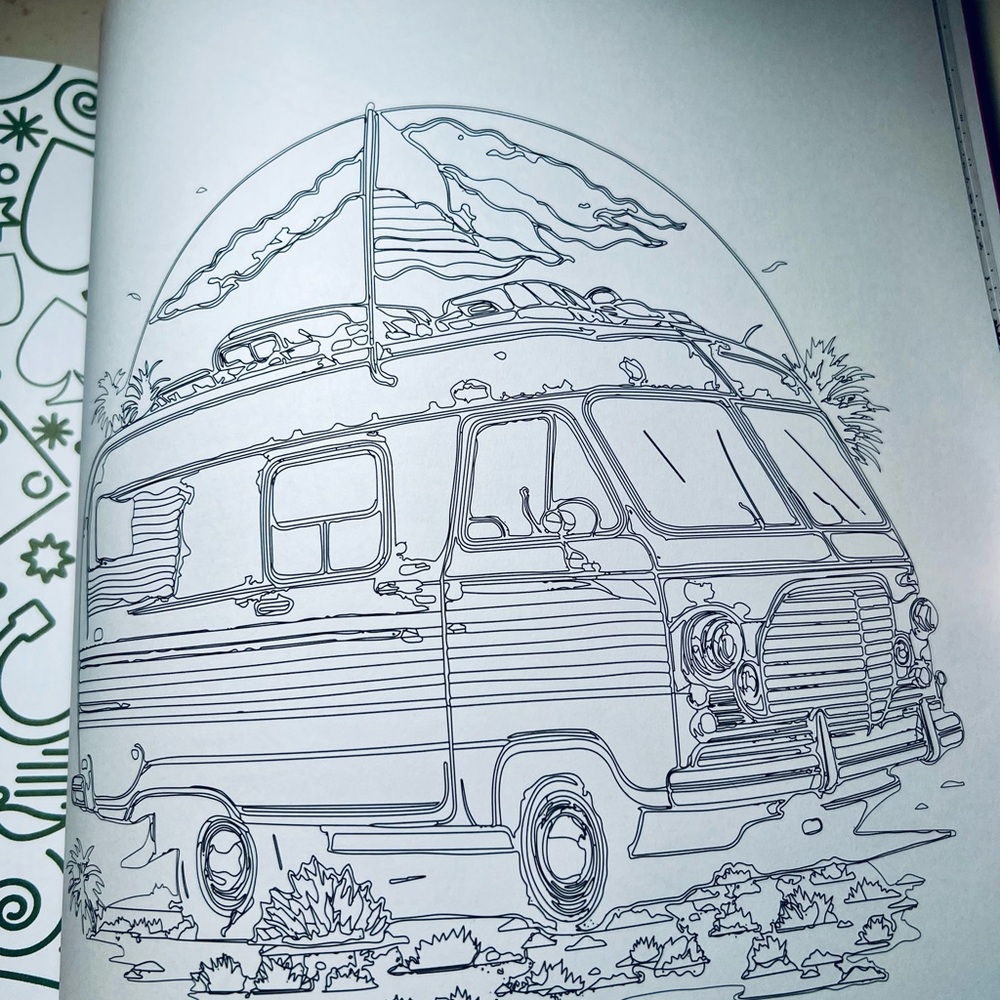 Route 66 Coloring Book Adult Relaxation Cars Roadtrip USA Diners Americana - Picture 11 of 13